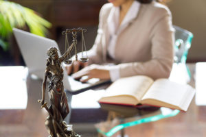 Lawyer working on laptop